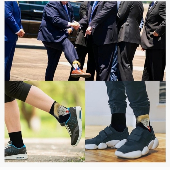 Novelty Socks Trump with Hilarious Fuzzy Hair NIP - Picture 5 of 5